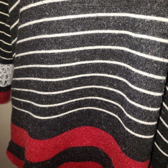 We The Free Black And Red Striped PullOver Sweater size PS - Picture 5 of 7